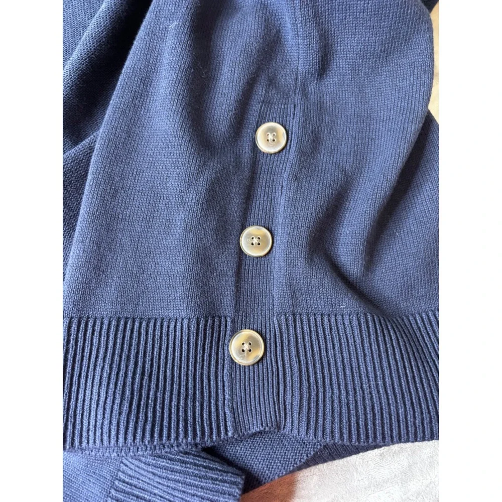 Banana Republic Navy Blue Longline Cotton Cardigan Sweater PS Petite Small NEW - Picture 9 of 12